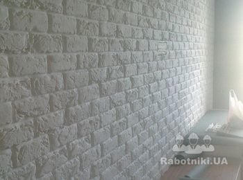 #3d панели монтаж - @гипсовый кирпич, #укладка гипсовой плитки на стену (Киев)