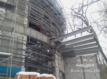 Металлический каркас фасада ресторана г. Киев Галасеевский парк