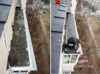 Перекрытие балкона рубероидом