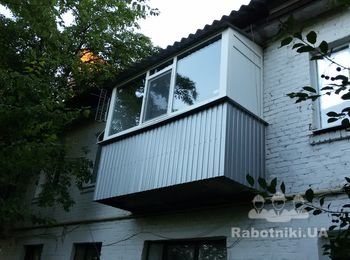 Наружная обшивка балкона + установка балконной рамы+крыша в пгт. Семеновка