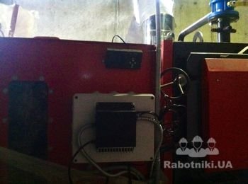 Блок управления твердотопливным котлом 150 кВт, ресторан "Сажа", Киев.