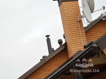 Дымоход печки-каменки на крыше