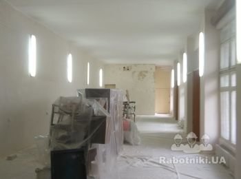 Продолжение обекта шкуровка стен подготовка к покраски